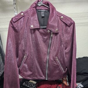 Forever 21 Shimmering Purple Leather Jacket